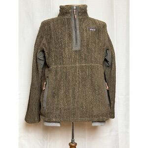 Patagonia Brown Fleece Half Zip Jacket Sherpa Retro  Size Medium